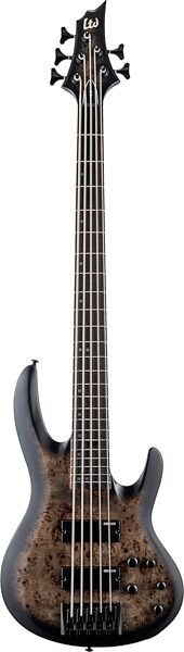 ESP LTD B-5 Electric Bass, 5-String (with Ebony Fingerboard), Charcoal Burst Satin, Action Position Back