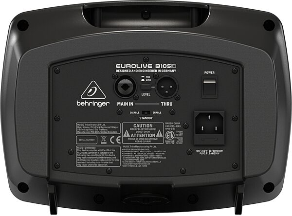 Behringer B105D Ultra-Compact 50-Watt PA/Monitor, Action Position Back