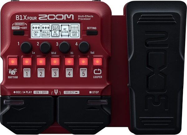Zoom B1X FOUR Multi-Effects Bass Guitar Pedal, Warehouse Resealed, Action Position Front