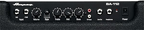 Ampeg BA-112 Tilt Back Bass Combo Amplifier (50 Watts, 1x12"), Panel