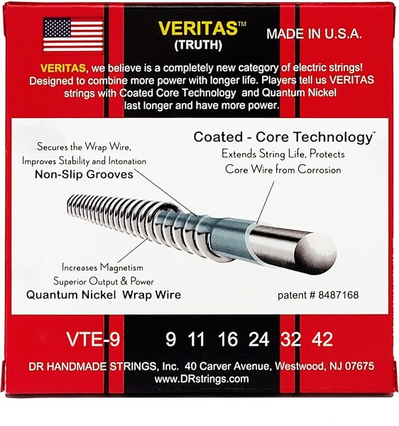 DR Strings Veritas Electric Guitar Strings, 9-42, VTE-9