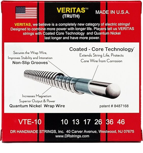 DR Strings Veritas Electric Guitar Strings, 10-46, VTE-10