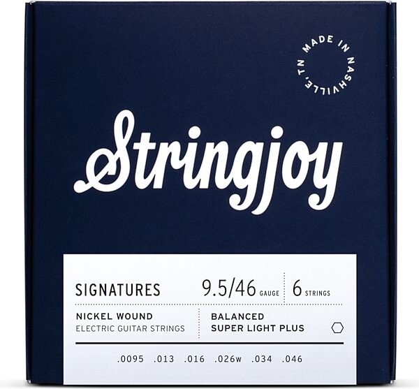 Stringjoy SJ-BAL Signatures Balanced Nickel Wound Electric Guitar Strings, 9.5-46, Action Position Back