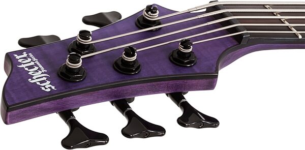Schecter C-5 GT Electric Bass, Left-Handed, Headstock Detail