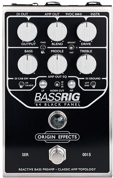 Origin Effects BassRIG '64 Black Panel Preamp and Overdrive Pedal, Black Panel, main