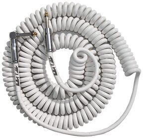 Core One Bullet Coil Cable with 1 Angled and 1 Straight Plug, White