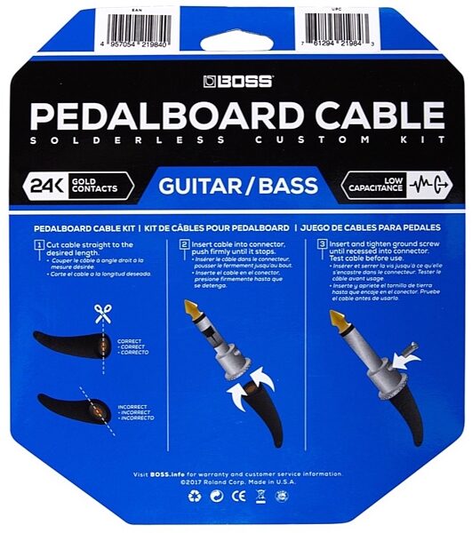 Boss BCK Solderless Pedalboard Cable Kit, Back