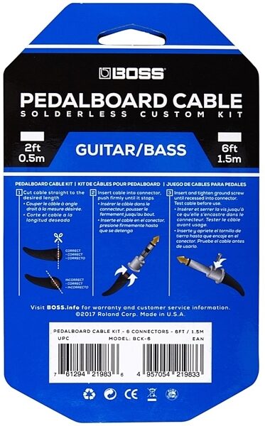 Boss BCK Solderless Pedalboard Cable Kit, Back