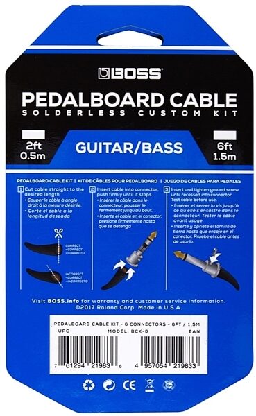 Boss BCK Solderless Pedalboard Cable Kit, Alt5