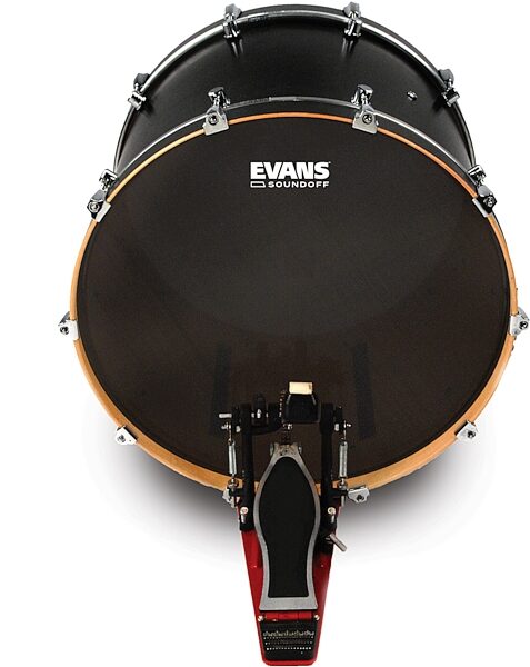 Evans SoundOff Bass Batter Mesh Drumhead, Black, 18 inch, Action Position Back