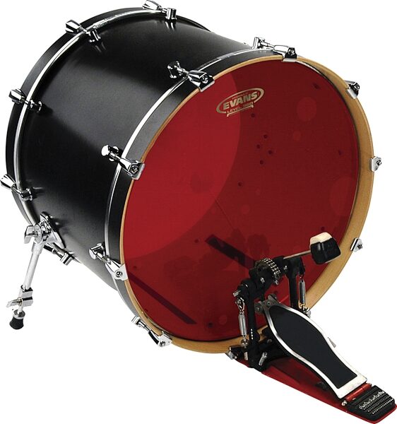 Evans Hydraulic Red Bass Drumhead, 22 inch, Action Position Back