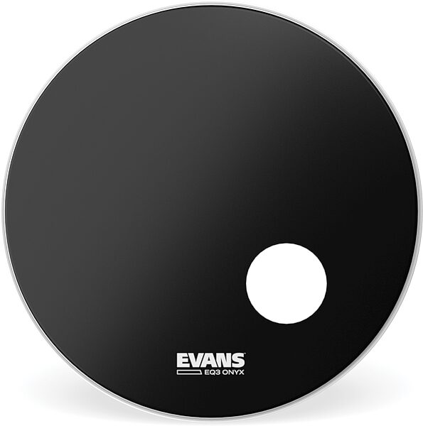 Evans Onyx Resonant Bass Drum Head, Matte Black, 22 inch, Action Position Back