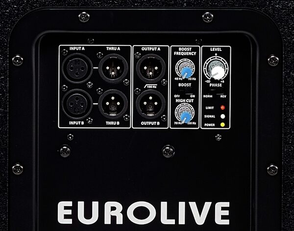 Behringer B1500XP Eurolive Active Subwoofer Speaker, Rear Panel Detail