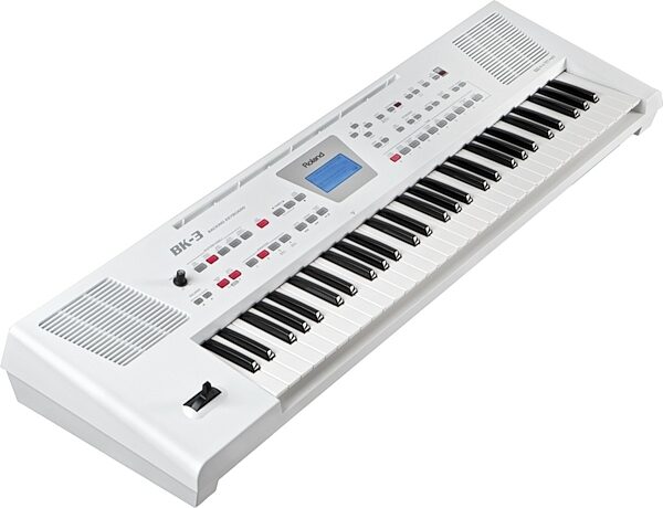 Roland BK-3 Backing Keyboard, 61-Key, White - Angle