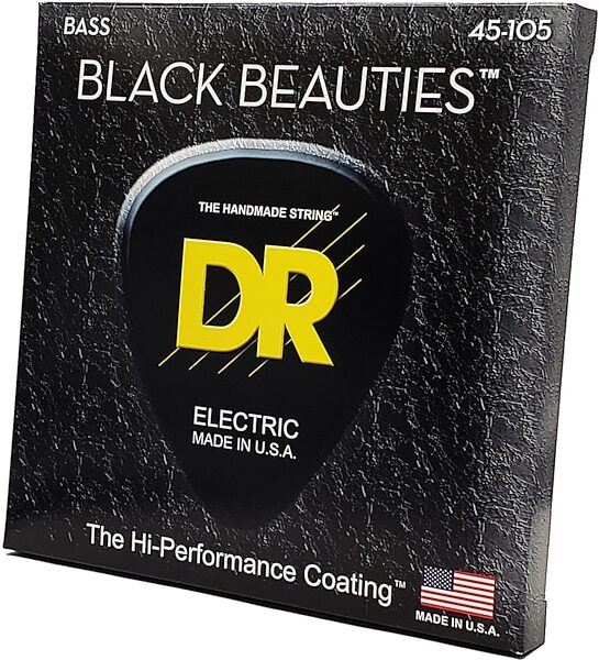 DR Strings BKB45 Black Beauties Electric Bass Strings (Medium, 45-105), Black, 3-Pack, view