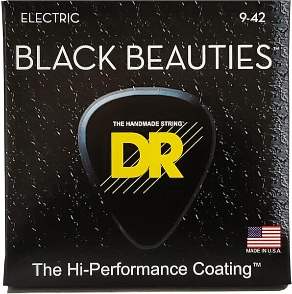 DR Strings Black Beauties Electric Guitar Strings, Light, 9-42, 3-Pack, view