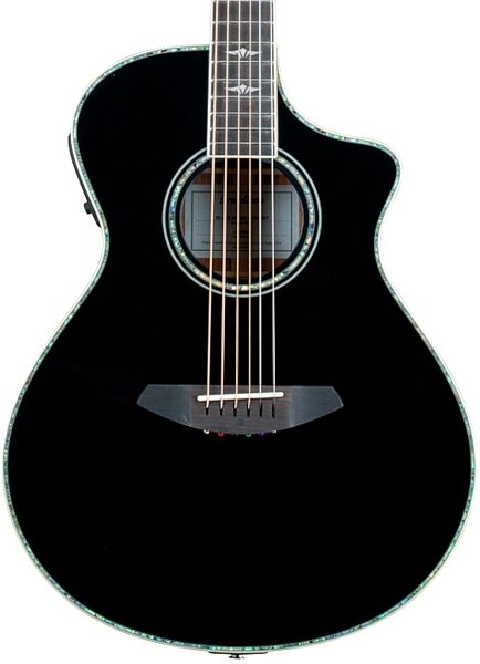 Breedlove Stage Concert Acoustic-Electric Guitar (with Gig Bag), Black Magic - Body Front