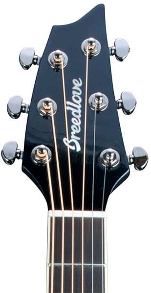 Breedlove Stage Concert Acoustic-Electric Guitar (with Gig Bag), Black - Magic - Headstock Front
