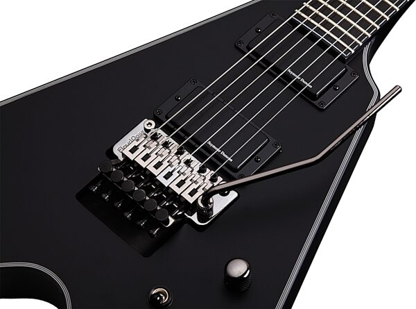 Schecter BlackJack SLS V-1 FR Electric Guitar, Satin Black Bridge