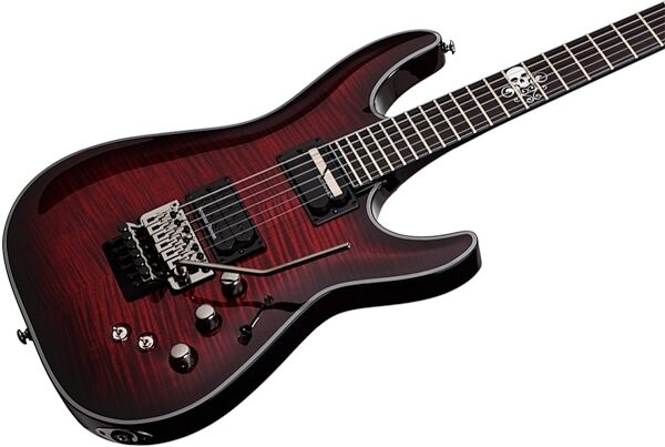 Schecter BlackJack SLS C-1 FR Sustainiac Electric Guitar, Crimson Red Closeup