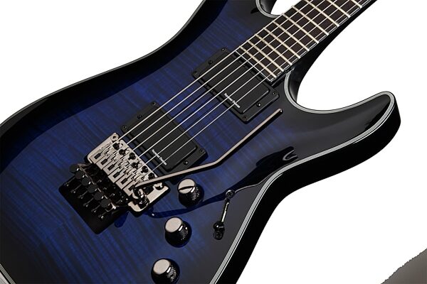 Schecter BlackJack SLS C-1 FR Active Electric Guitar, See Thru Blue Pickups