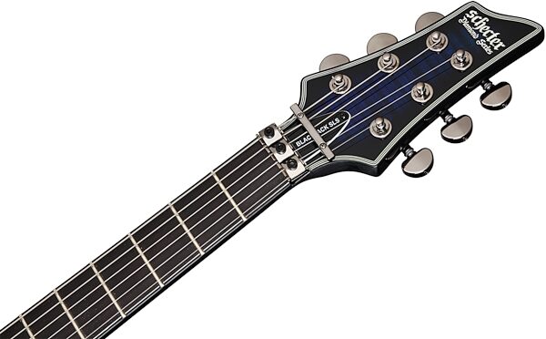 Schecter BlackJack SLS C-1 FR Active Electric Guitar, See Thru Blue Headstock