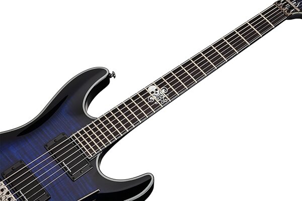 Schecter BlackJack SLS C-1 FR Active Electric Guitar, See Thru Blue Neck