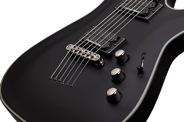 Schecter BlackJack SLS C-1 Passive Electric Guitar, Satin Black Bridge