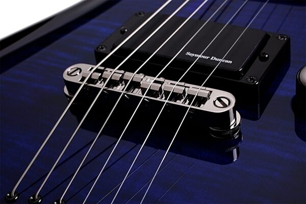 Schecter BlackJack SLS C-1 Active Electric Guitar, See Thru Blue Bridge