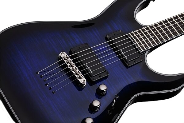 Schecter BlackJack SLS C-1 Active Electric Guitar, See Thru Blue Pickups 2