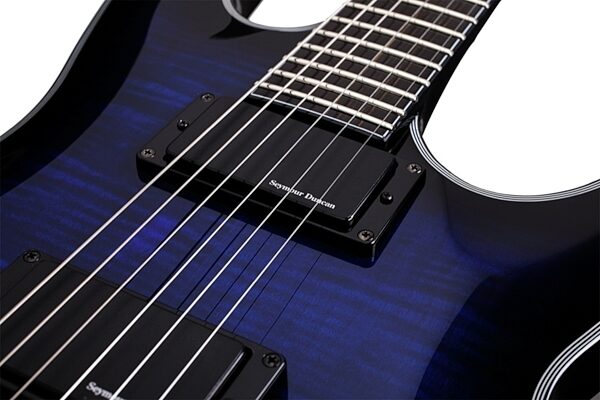 Schecter BlackJack SLS C-1 Active Electric Guitar, See Thru Blue Pickups