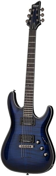 Schecter BlackJack SLS C-1 Passive Electric Guitar, See Thru Blue Burst