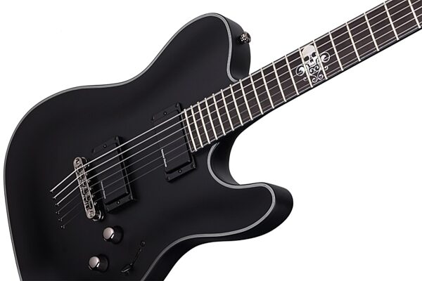 Schecter BlackJack SLS PT Active Electric Guitar, Satin Black Angle