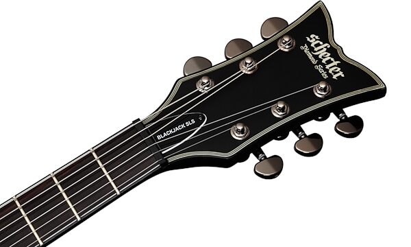 Schecter BlackJack SLS Solo-6 Passive Electric Guitar, Satin Black Headstock