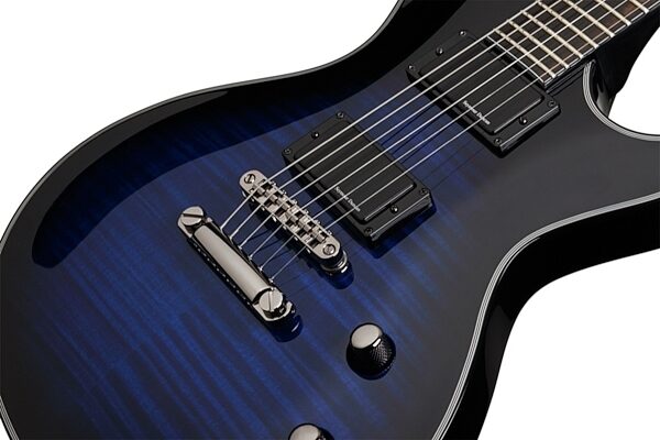 Schecter BlackJack SLS Solo-6 Electric Guitar, See Thru Blue Bridge