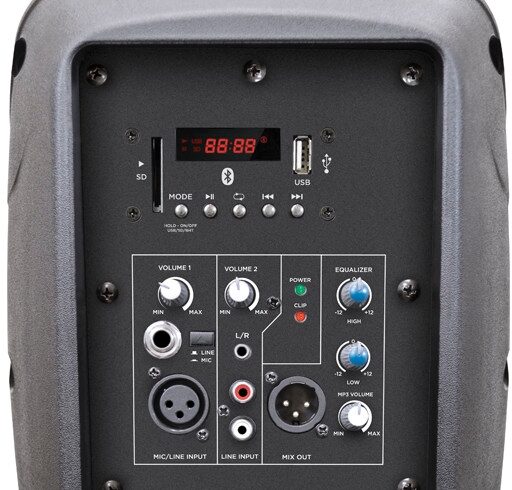 Gemini ES08BLU Active Loudspeaker with Bluetooth, Connections