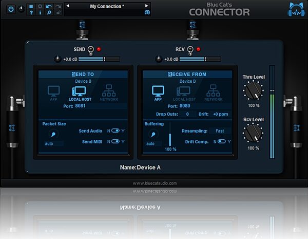 Blue Cat Connector Audio Plug-in, Digital Download, Action Position Back