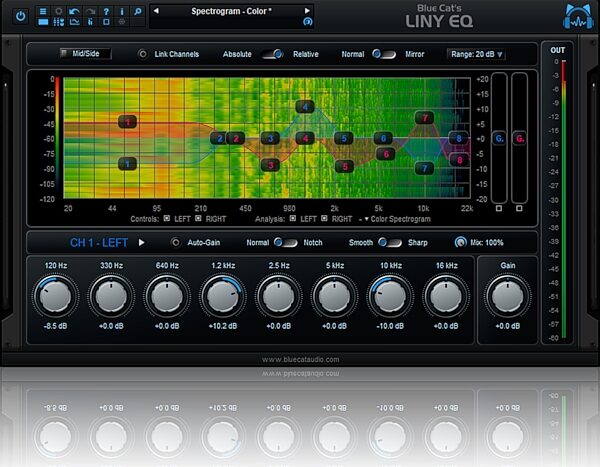 Blue Cat Audio Liny EQ Audio Plug-in, Digital Download, Action Position Back