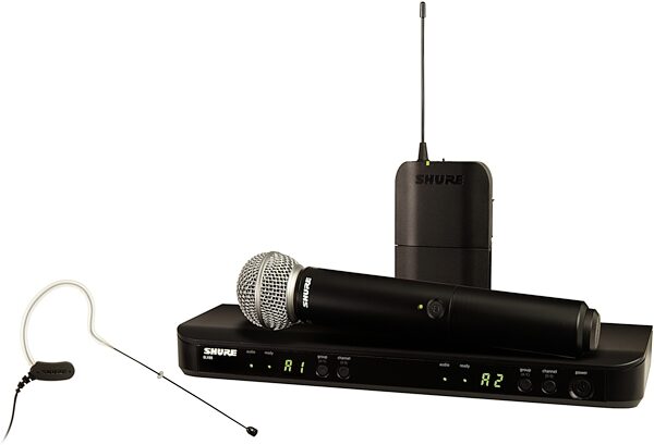 Shure BLX1288/MX153 Dual-Channel Combo SM58 Handheld and MX153 Earset Wireless Microphone System, Band H10 (542-572 MHz), Main
