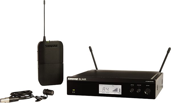 Shure BLX14R/W85 Wireless Lavalier Microphone System, Band H11 (572-596 MHz), Action Position Back