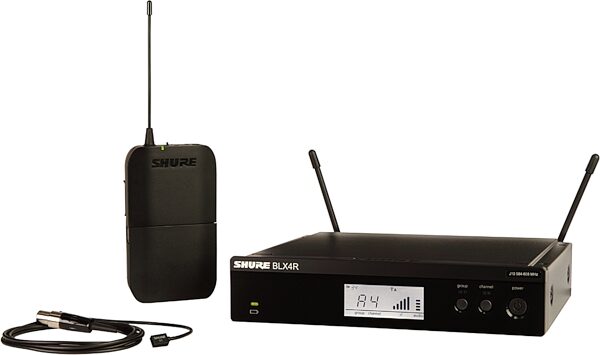 Shure BLX14R/W93 Wireless Lavalier Microphone System, Band J11 (596-616 MHz), Action Position Back