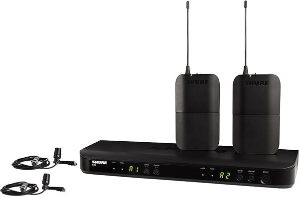 Shure BLX188/CVL Dual Wireless Lavalier Microphone System, Band J11 (596-616 MHz), Action Position Back