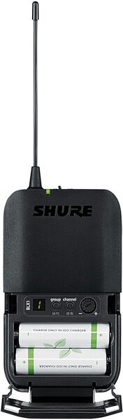 Shure BLX14R/MX53 Wireless Headset Microphone System, Band J11 (596-616 MHz), Detail Side