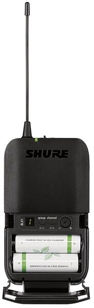 Shure BLX1 Wireless Bodypack Transmitter, Band H9 (512-542 MHz), Battery Access