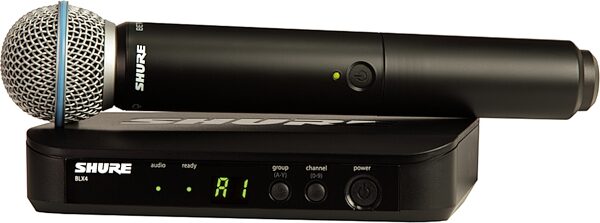 Shure BLX24/B58 Handheld Wireless Beta 58A Microphone System, Band H10 (542-572 MHz), Blemished, Main