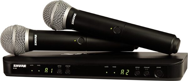 Shure BLX288/SM58 Dual-Channel SM58 Wireless Handheld Microphone System, Band H10 (542-572 MHz), Main