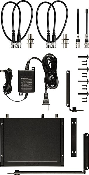 Shure Rackmount BLX4 Wireless Receiver for BLX Wireless System, Band H11 (572-596 MHz), Action Position Back
