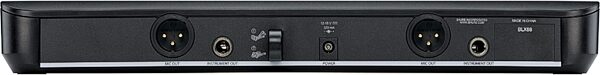 Shure BLX288/SM58 Dual Handheld Wireless SM58 Microphone System, Silver, Band J11 (596-616 MHz), Open Box (Like New), Receiver Back