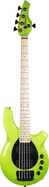 Ernie Ball Music Man Bongo 5HH Electric Bass, 5-String (with Case), Mantis Green, Action Position Back