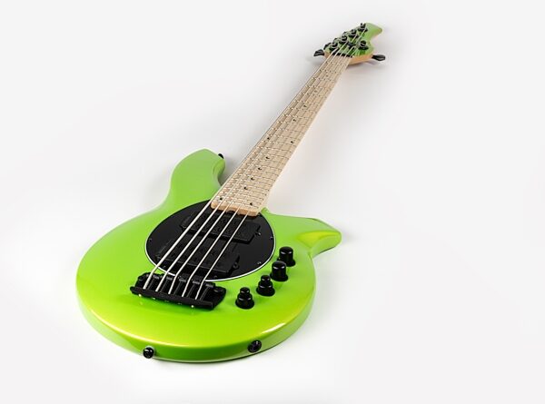 Ernie Ball Music Man Bongo 5HH Electric Bass, 5-String (with Case), Mantis Green, Angled Front